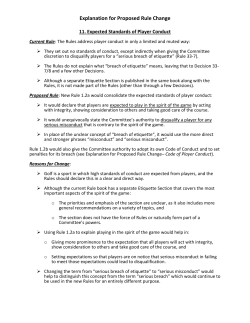 Explanation for Proposed Rule Change