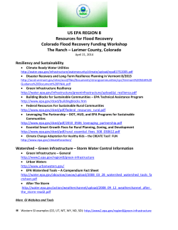 EPA R8 list of resources CO Flood Recovery Symposium 11 2013