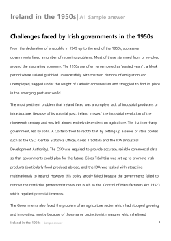 Ireland in the 1950s|A1 Sample answer