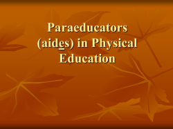 Paraeducators in Physical Education