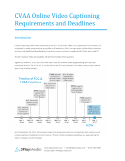 CVAA Online Video Captioning Requirements and