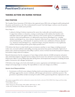 Taking Action on Nurse Fatigue