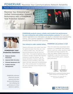 POWERVAR Maximize Your Communications Network Reliability