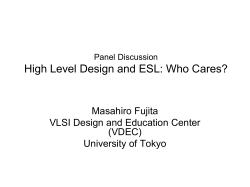 Panel Discussion High Level Design and ESL