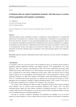 Continuous-discrete model of population dynamics with time lag in a