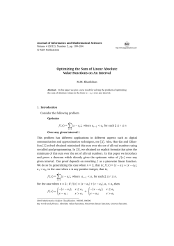Optimizing the Sum of Linear Absolute Value Functions on An Interval