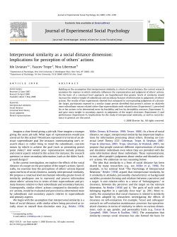 Interpersonal similarity as a social distance