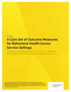 A Core Set of Outcome Measures for Behavioral Health Across