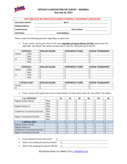 Officials - Fee Survey - Baseball 270 KB &bull; 05/08/2017