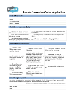 Premier Jazzercise Center Application
