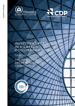 investment portfolios in a carbon constrained world