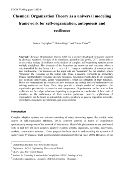 Chemical Organization Theory as a universal modeling framework