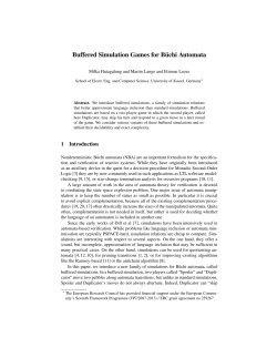 Buffered Simulation Games for B&uml;uchi Automata