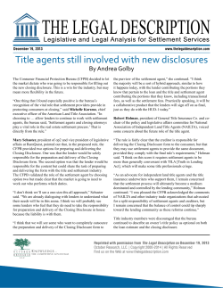 Title agents still involved with new disclosures