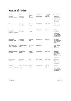 Directory of Services - Wexford County Childcare Committee