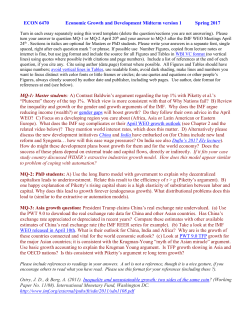 ECON 6470 Economic Growth and Development Midterm version 1