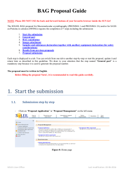 BAG Proposal Guide 1. Start the submission