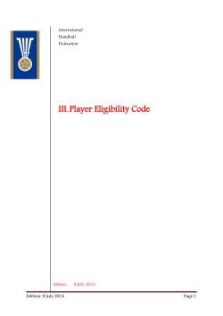 III.Player Eligibility Code - European Handball Federation