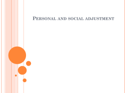 Personal and social adjustment