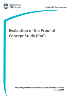 Evaluation of the Proof of Concept Study (PoC)