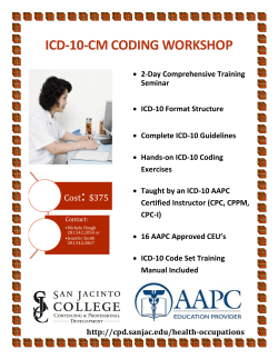 ICD-10-CM CODING WORKSHOP