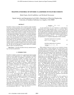 Training ensemble of diverse classifiers on feature subsets