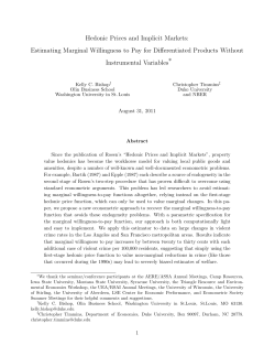 Hedonic Prices and Implicit Markets: Estimating Marginal