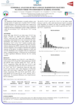temporal analysis of men`s single badminton matches played under