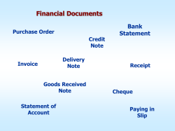 Financial Documents Purchase Order Delivery Note Goods