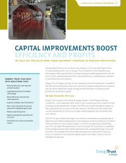 CAPITAL IMPROVEMENTS BOOST EFFICIENCY AND PROFITS