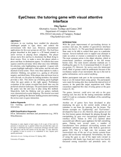 EyeChess: the tutoring game with visual attentive interface