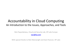 Accountability in Cloud Computing An Introduction to the Issues