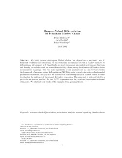 Measure&ndash;Valued Differentiation for Stationary Markov