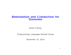 Bisimulation and Coinduction for Dummies