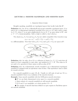 LECTURE 2: SMOOTH MANIFOLDS AND SMOOTH MAPS 1