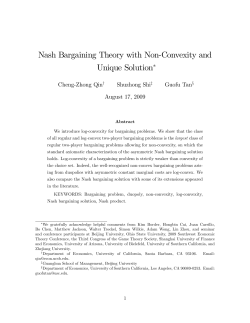 Nash Bargaining Theory with Non#Convexity and Unique Solution"
