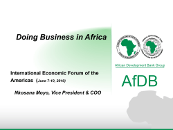 Presentation genera AfDB - African Development Bank