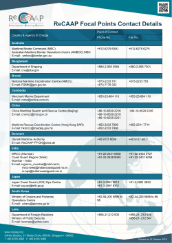 ReCAAP Focal Points Contact Details
