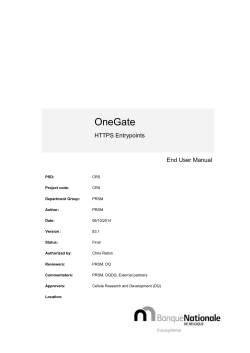 OneGate OneGate(CSSR) OneGate HTTPS Entrypoints End User