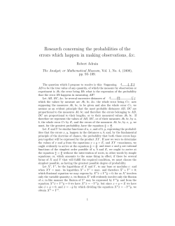 Research concerning the probabilities of the errors which happen in