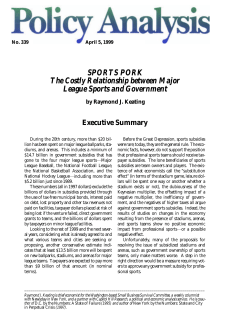 Sports Pork: The Costly Relationship between Major League Sports