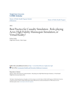 Best Practice for Casualty Simulation - Role-playing