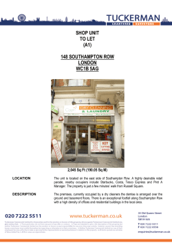 shop unit to let (a1) 148 southampton row london wc1b