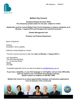 HR reference 003023 / Belfast City Council Assistant Estates