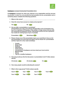headspace Liverpool Community Presentation form At headspace