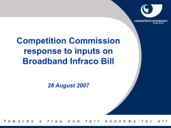 Competition Commission Response to Inputs on Broadband Infraco
