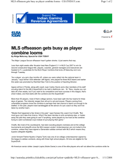 MLS offseason gets busy as player combine looms