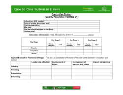 One to One Tuition Essex Visit note proforma