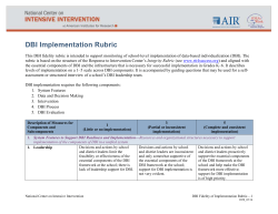DBI Implementation Rubric