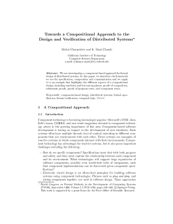 ToЫards a Compositional Approach to the Design and Verification
